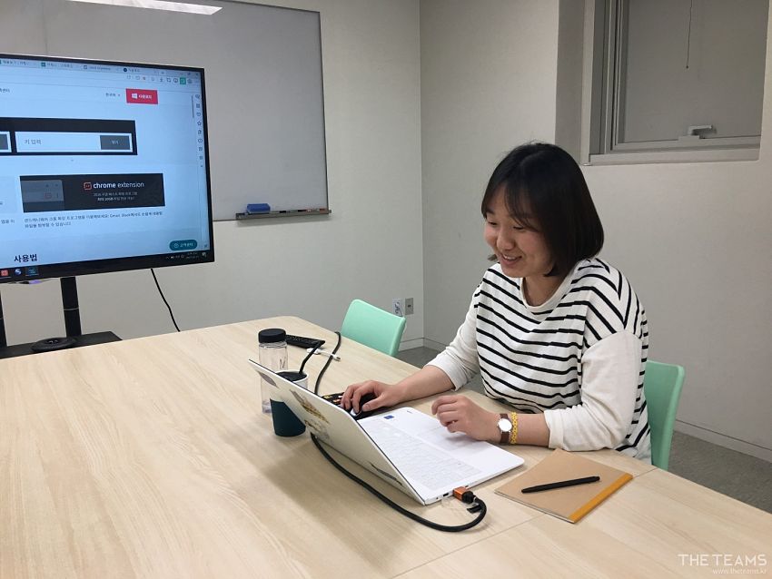 이스트몹 - 무제한 파일 전송 서비스,이스트몹 김미 매니저 팀터뷰 사진  (더팀스 제공)