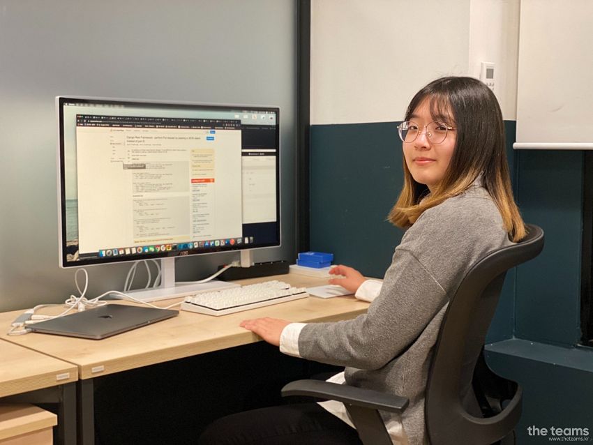 (주)알고리마 - AI 교육을 앞장서는 기업, 알고리마 개발팀 신희주 인턴의 첫 직장 체험기 팀터뷰 사진  (더팀스 제공)