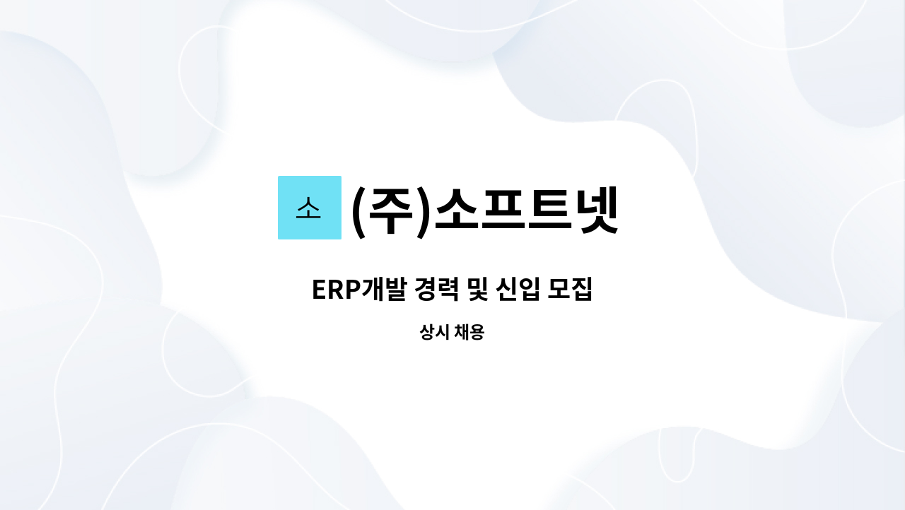 (주)소프트넷 - ERP개발 경력 및 신입 모집 : 채용 메인 사진 (더팀스 제공)