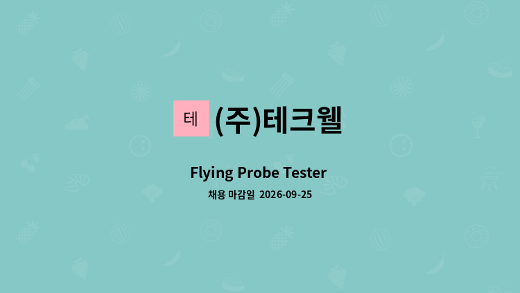 (주)테크웰 - Flying Probe Tester 엔지니어 (Test Engineer) 채용 : 채용 메인 사진 (더팀스 제공)