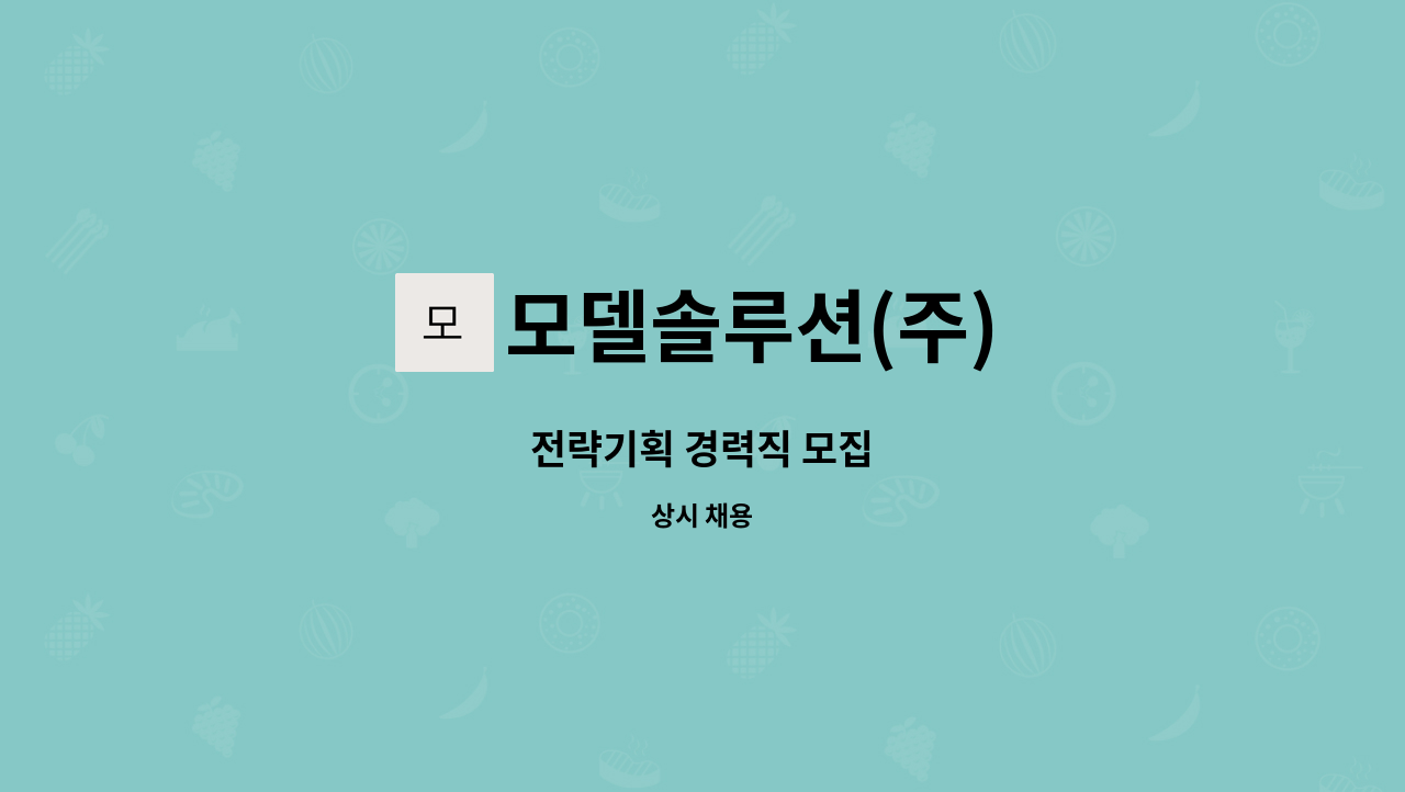 모델솔루션(주) - 전략기획 경력직 모집 : 채용 메인 사진 (더팀스 제공)