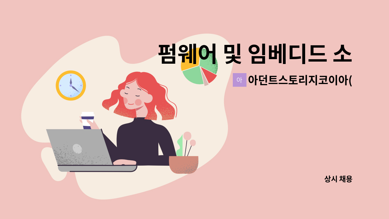 아던트스토리지코이아(주) - 펌웨어 및 임베디드 소프트웨어 프로그래머 : 채용 메인 사진 (더팀스 제공)