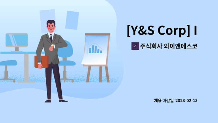 주식회사 와이앤에스코퍼레이션 - [Y&S Corp] IT 인재 채용 : 채용 메인 사진 (더팀스 제공)