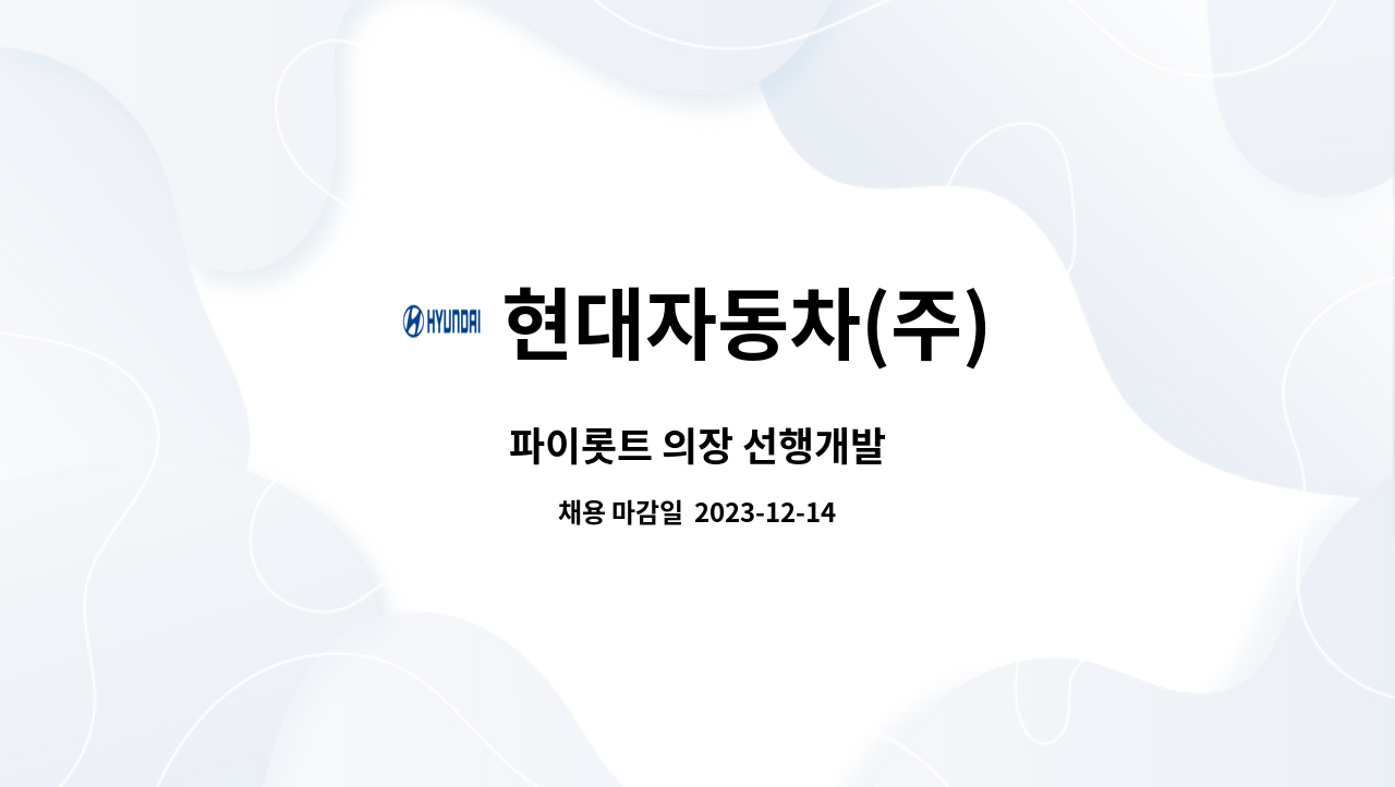 현대자동차(주) - 파이롯트 의장 선행개발 : 채용 메인 사진 (더팀스 제공)